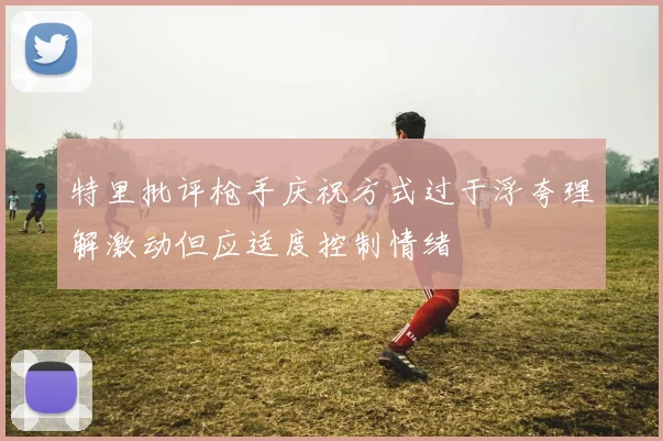 特里批评枪手庆祝方式过于浮夸理解激动但应适度控制情绪
